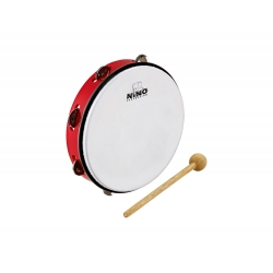 TAMBOURIN NINO ABS 8" +CYMB, ROUGE