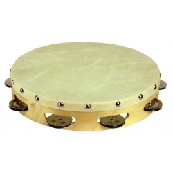 TAMBOURIN PEAU 20 CM CYMBALETTES