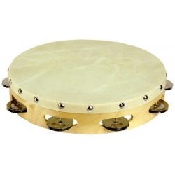 TAMBOURIN PEAU 25 CM CYMBALETTES