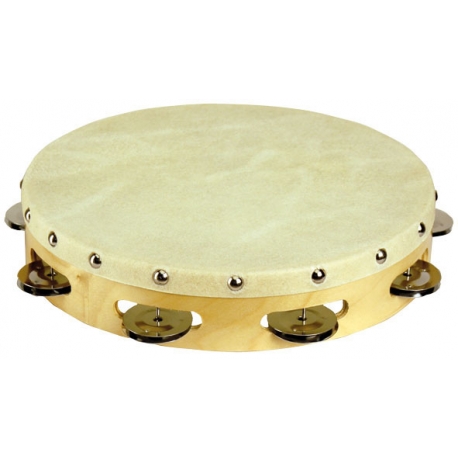 TAMBOURIN PEAU 25 CM CYMBALETTES