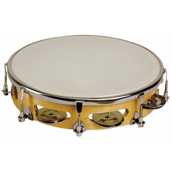 TAMBOURIN PEAU REGL. 20 CM CYMBALETTES