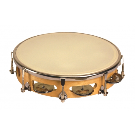 TAMBOURIN PEAU REGL. 25 CM CYMBALETTES