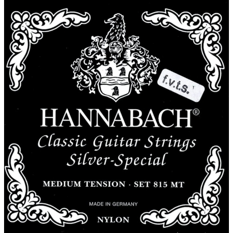 HANNABACH Cordes guitare classique Serie 815 F.V.T.S Medium / High Tension Silver Special