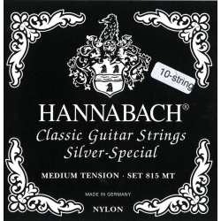 HANNABACH Cordes guitare classique Serie 815 Pour guitares 8/10 cordes - Medium Tension Silver Special