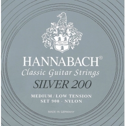 HANNABACH Cordes guitare classique Serie 900 Medium/Low Tension Silver 200