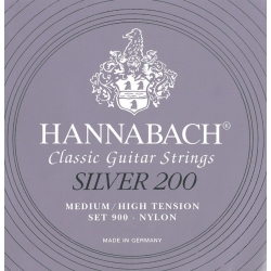 HANNABACH Cordes guitare classique Serie 900 Medium/High Tension Silver 200