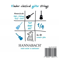 HANNABACH Cordes guitare classique Serie 890 Guitare enfant 1/4 Diapason: 49-52cm