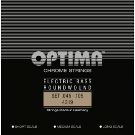 OPTIMA Corde basse électrique Chrome Strings Round Wound Long Scale