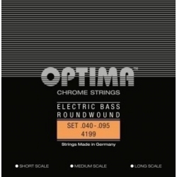OPTIMA Corde basse électrique Chrome Strings Round Wound Long Scale