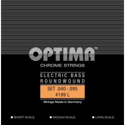 OPTIMA Corde basse électrique Chrome Strings. Round Wound Medium Scale