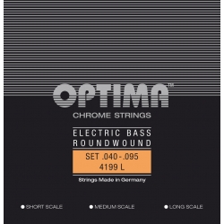 OPTIMA Corde basse électrique Chrome Strings. Round Wound Short Scale