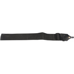 GOLD TONE COURROIE EN TISSU ET CUIR NOIR