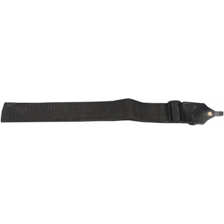 GOLD TONE COURROIE EN TISSU ET CUIR NOIR