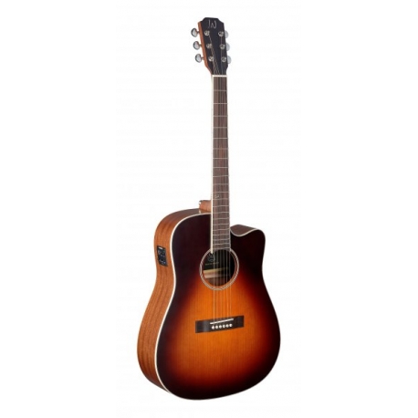 J.N GUITARS GT.E/A DREADN CW-CEDRE SUNBRST