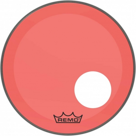 REMO 18" P3 COLORTONE W/HOLE RED