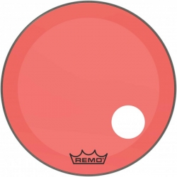 REMO 26" P3 COLORTONE W/HOLE RED