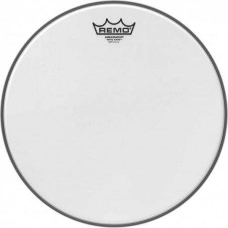 REMO 13" WHITE SUEDE AMBASSADOR