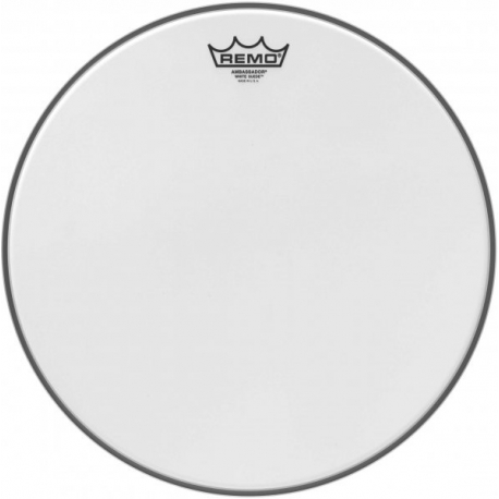 REMO 16" WHITE SUEDE AMBASSADOR