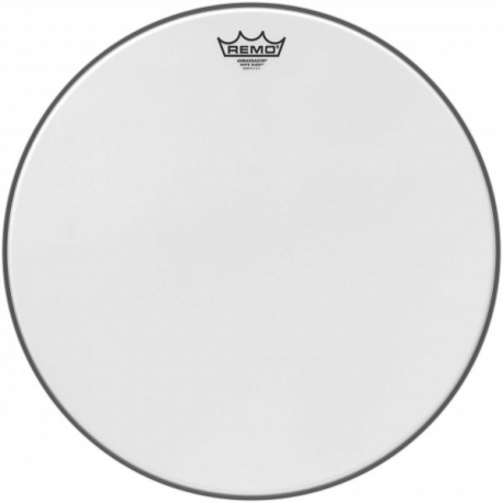 REMO 18" WHITE SUEDE AMBASSADOR