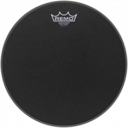 REMO 12" BLACK SUEDE AMBASSADOR