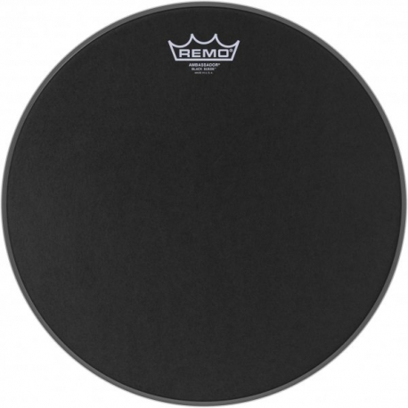 REMO 14" BLACK SUEDE AMBASSADOR