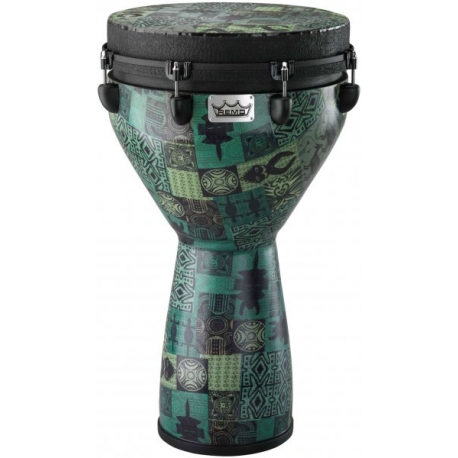 REMO 14" DJEMBE GREEN KINTEKLOTH