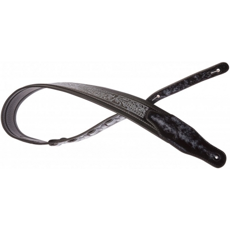 STAGG SANGLE SIMILI CUIR FEUILL NOIR