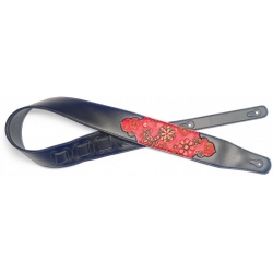STAGG SANGLE PAISLEY SIMILCUIR ROUGE