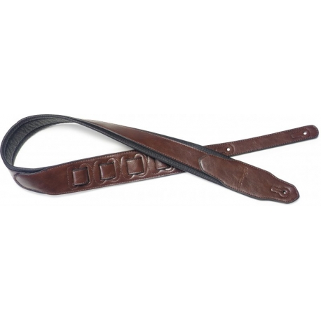 STAGG SANGLE SIMILICUIR REMBR-MARRON