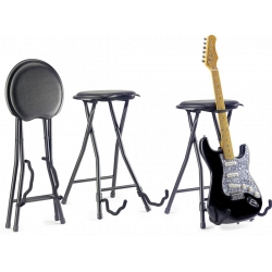 STAGG TABOURET GUITARE+STAND,PLIABLE