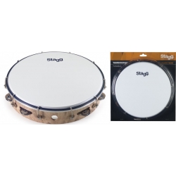 STAGG 12"TAMBOURIN 1RG CYM/PLST BOIS