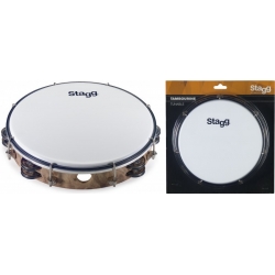 STAGG 10"TAMBOURIN 2RG CYM/PLST BOIS
