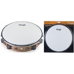 STAGG 12"TAMBOURIN 2RG CYM/PLST BOIS