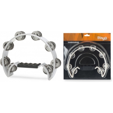 STAGG TAMBOURIN 1/2 LUNE 16 CYM,BLAN