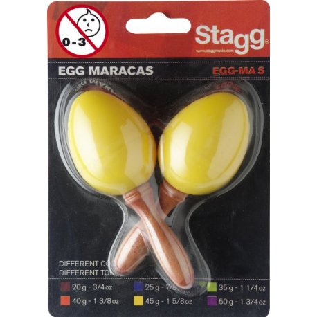 STAGG 2PC EGG MARACAS S/45g/JAUNE