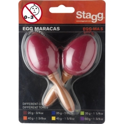 STAGG 2PC EGG MARACAS S/20g/ROUGE