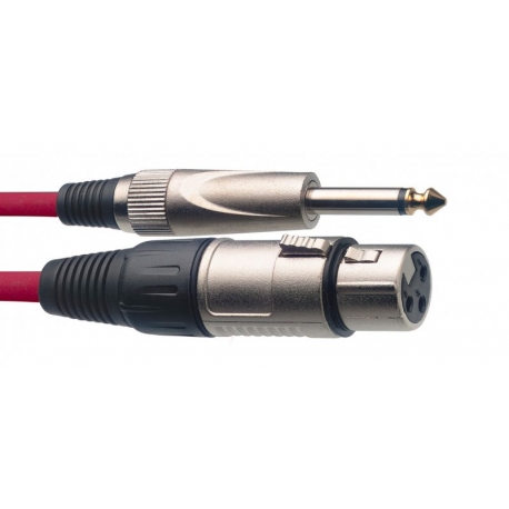 STAGG 6M ROUGE CABLE MICRO XLRf-JCKm