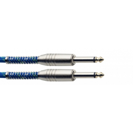 STAGG 6M CABLE INSTR.VINTWEED-BLEU