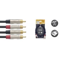 STAGG 2M CABLE BRETELLE RCAm-RCAm DL