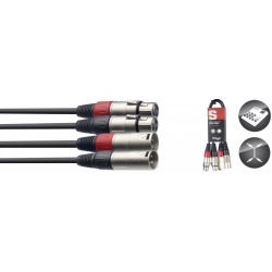 STAGG 60CM CABLE BRETELLE XLRm-XLRf