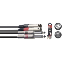 STAGG 3M CABLE BRETELLE JCKm-XLRm
