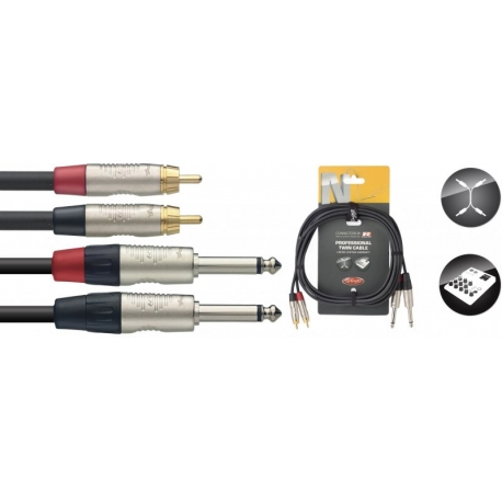 STAGG 6M CABLE BRETELLE JCKm-RCAm DL