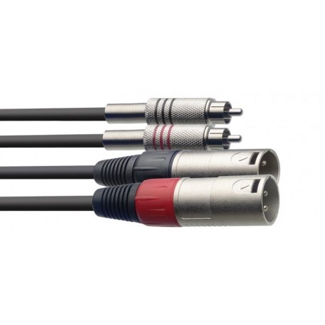 STAGG 6M CABLE BRETELLE RCAm-XLRm