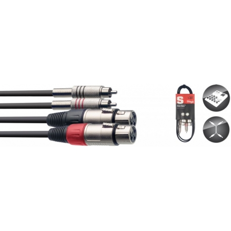 STAGG 60CM CABLE BRETELLE RCAm-XLRf