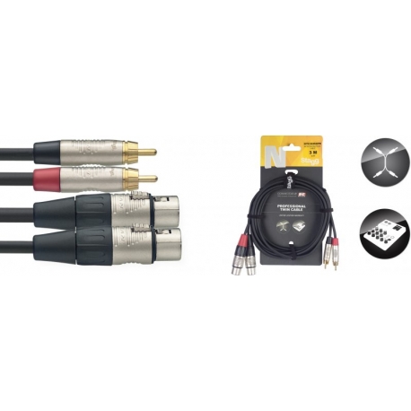 STAGG 3M CABLE BRETELLE RCAm-XLRf DL