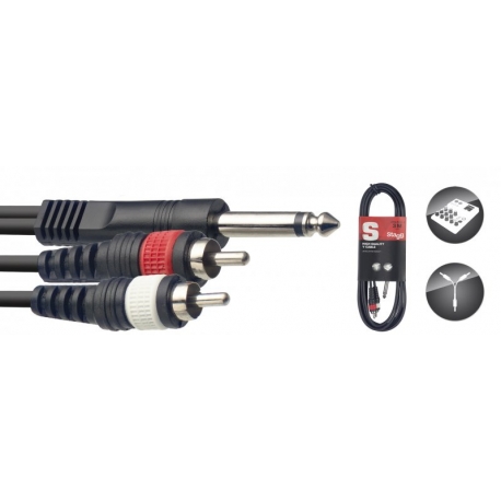 STAGG 3M CABLE Y JCKm-2 RCAm MOUL