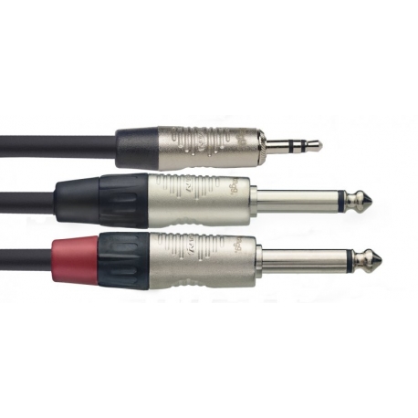 STAGG 1M CABLE Y minJCKm ST-2JCKm DL