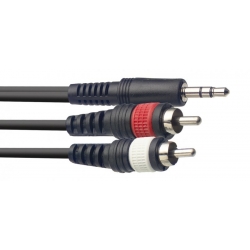 STAGG 1M CABLE Y minJCKm ST-2RCAm ML