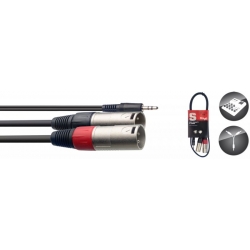 STAGG 1M CABLE Y miniJCKm ST - 2XLRm