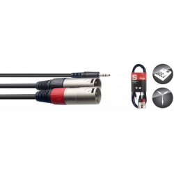 STAGG 2M CABLE Y miniJCKm ST - 2XLRm